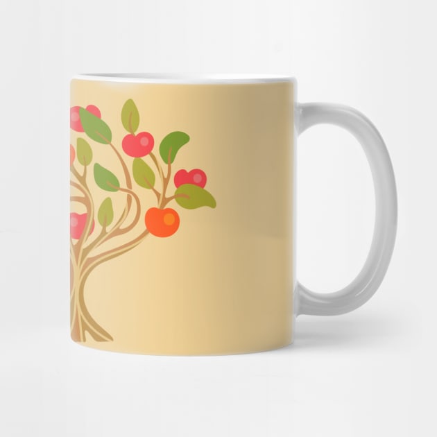 A WINDY DAY IN THE APPLE ORCHARD Ripe Fruit Tree in Bright Warm Autumn Green Red Orange Brown Beige - UnBlink Studio by Jackie Tahara by UnBlink Studio by Jackie Tahara